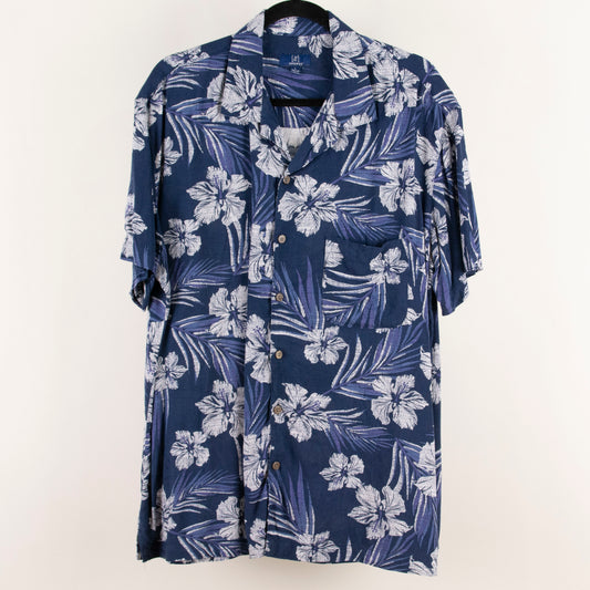 Camisa hawaiana azul marino (L) George