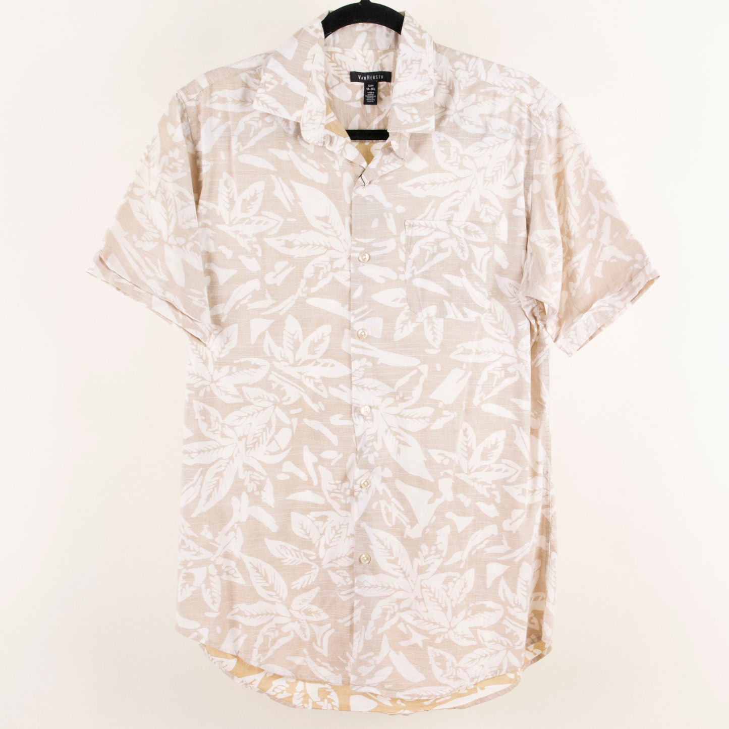 Camisa hawaiana beige (S) Van Heusen