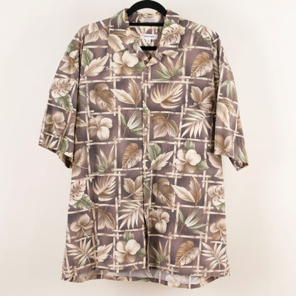 Camisa hawaiana marrón (XL) Pierre Cardin