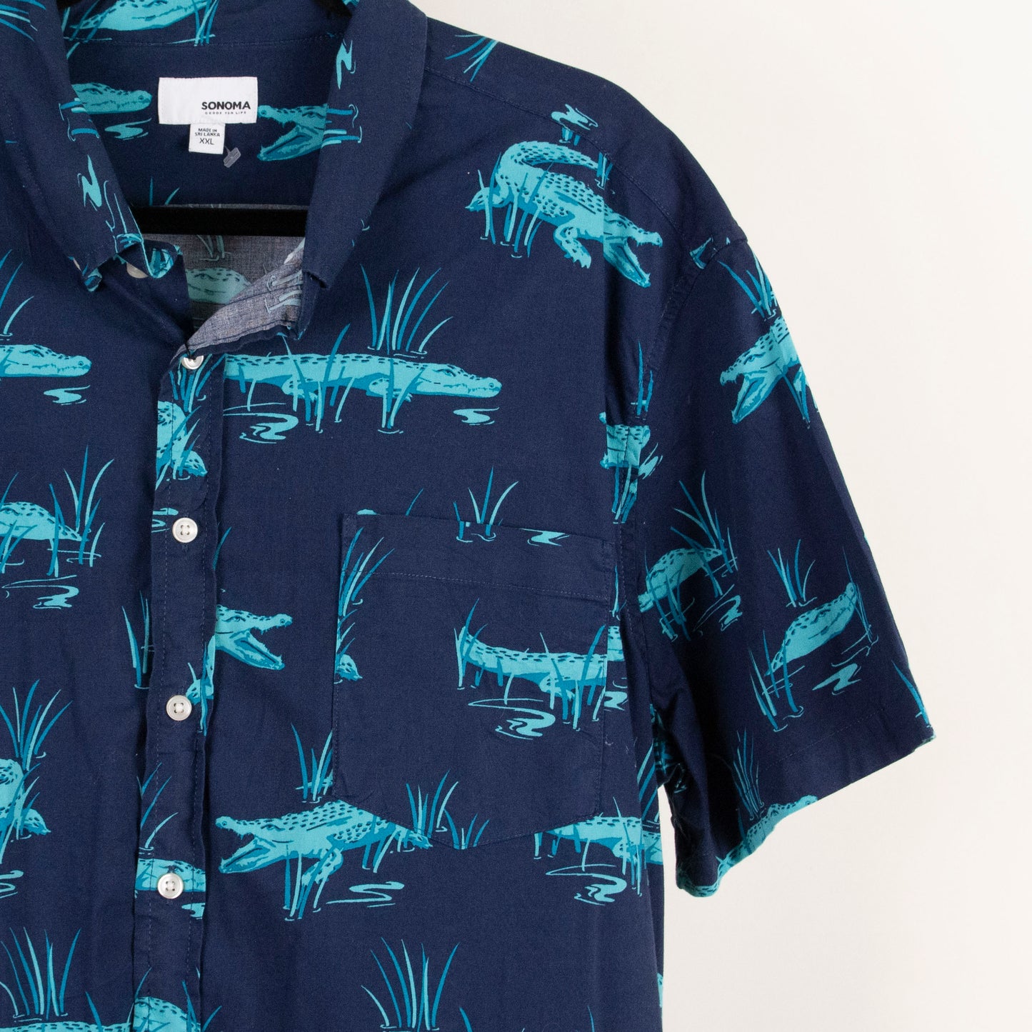 Camisa estampada azul marino (2XL) Sonoma