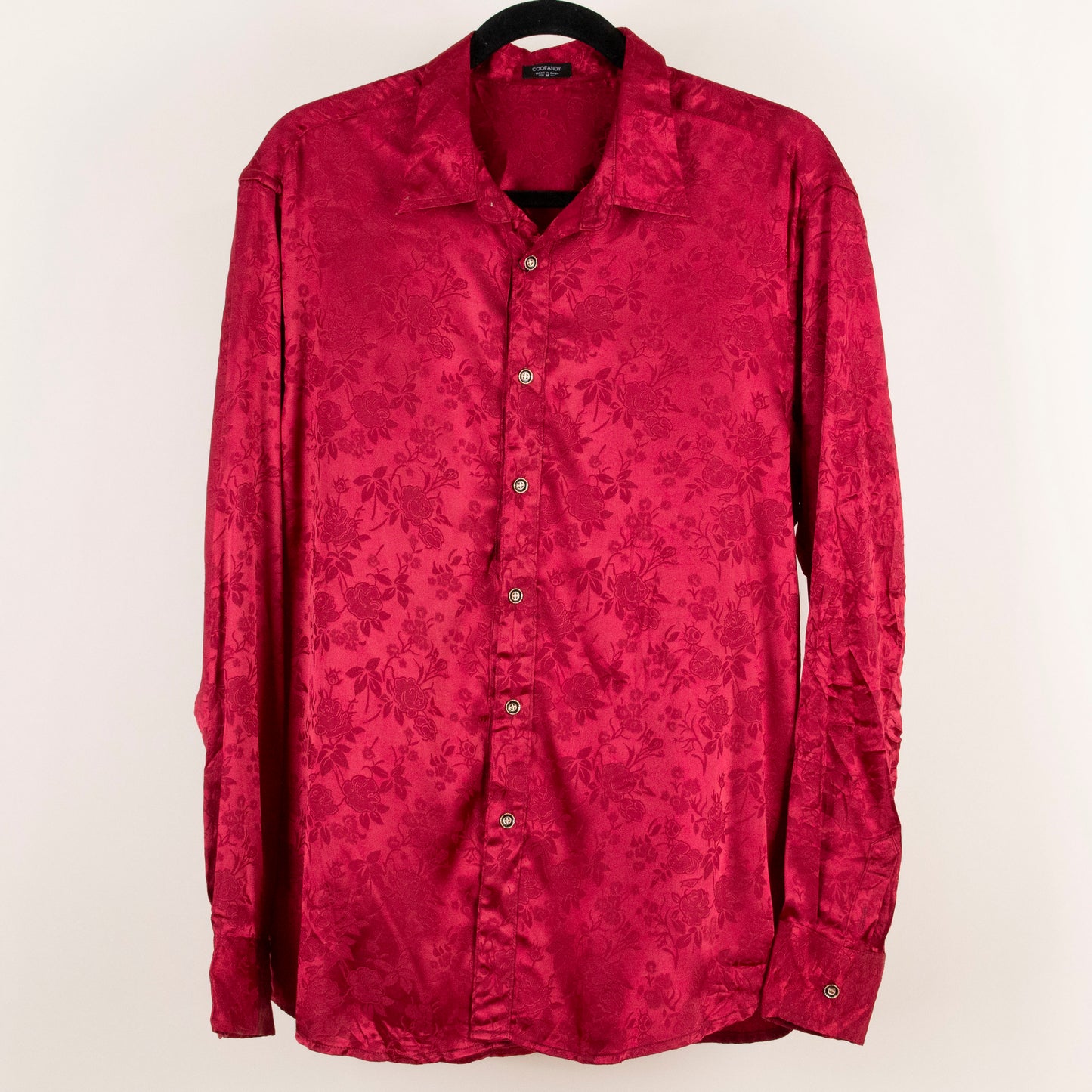 Camisa estampada rojo (M) Coofandy