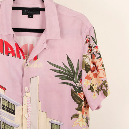 Camisa estampada rosa (S) Pacsun
