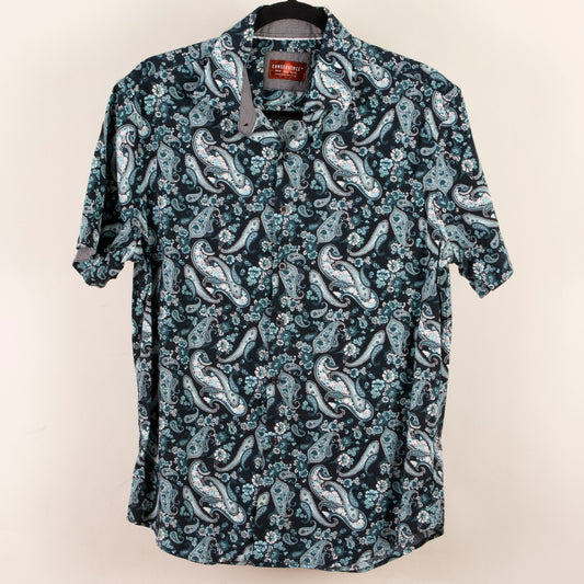 Camisa estampada azul marino (M) Consequence