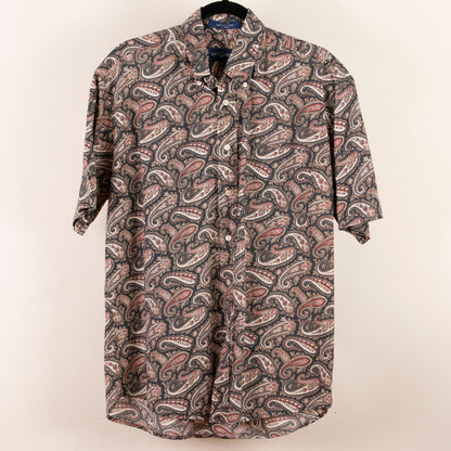 Camisa estampada verde (M) Alan Flusser