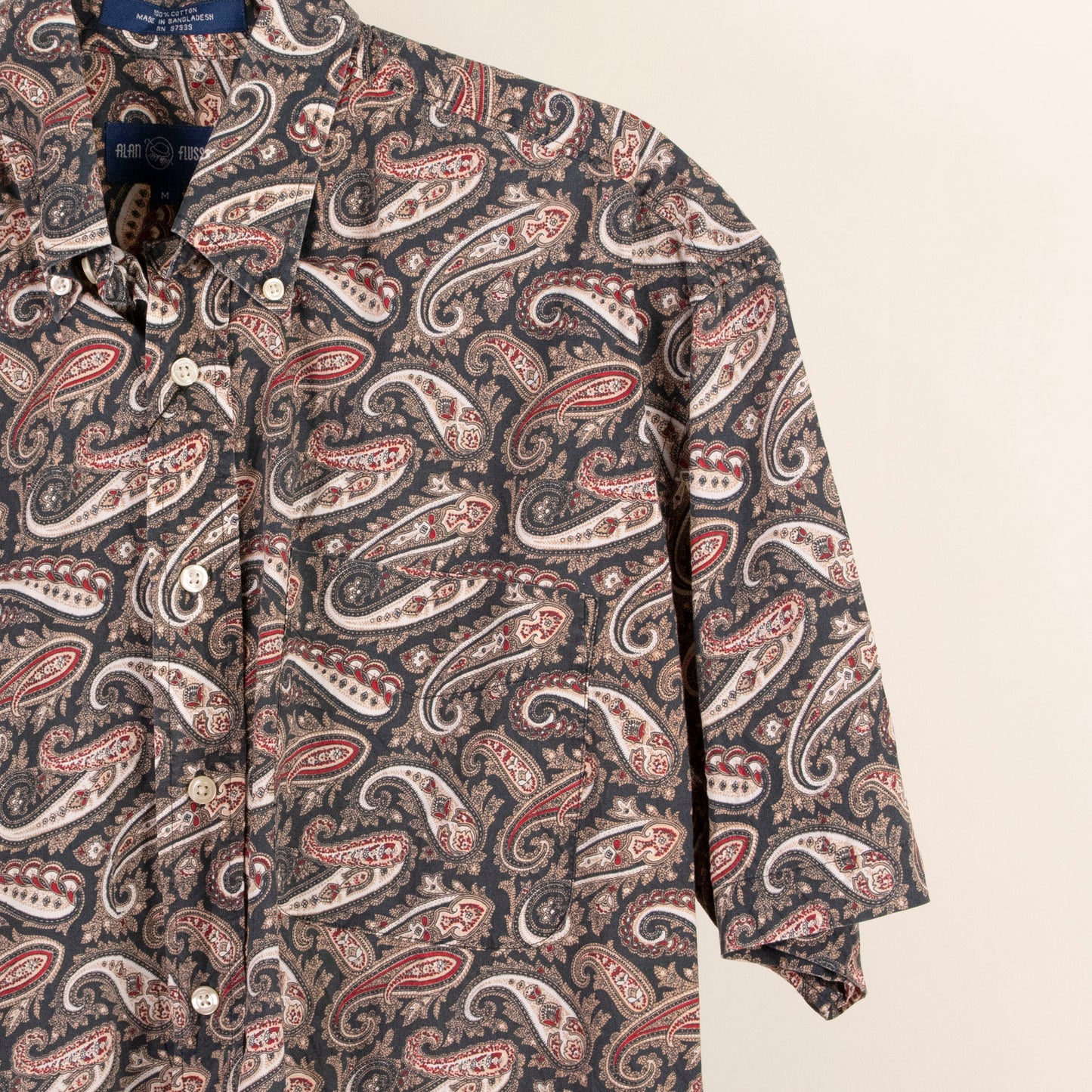 Camisa estampada verde (M) Alan Flusser