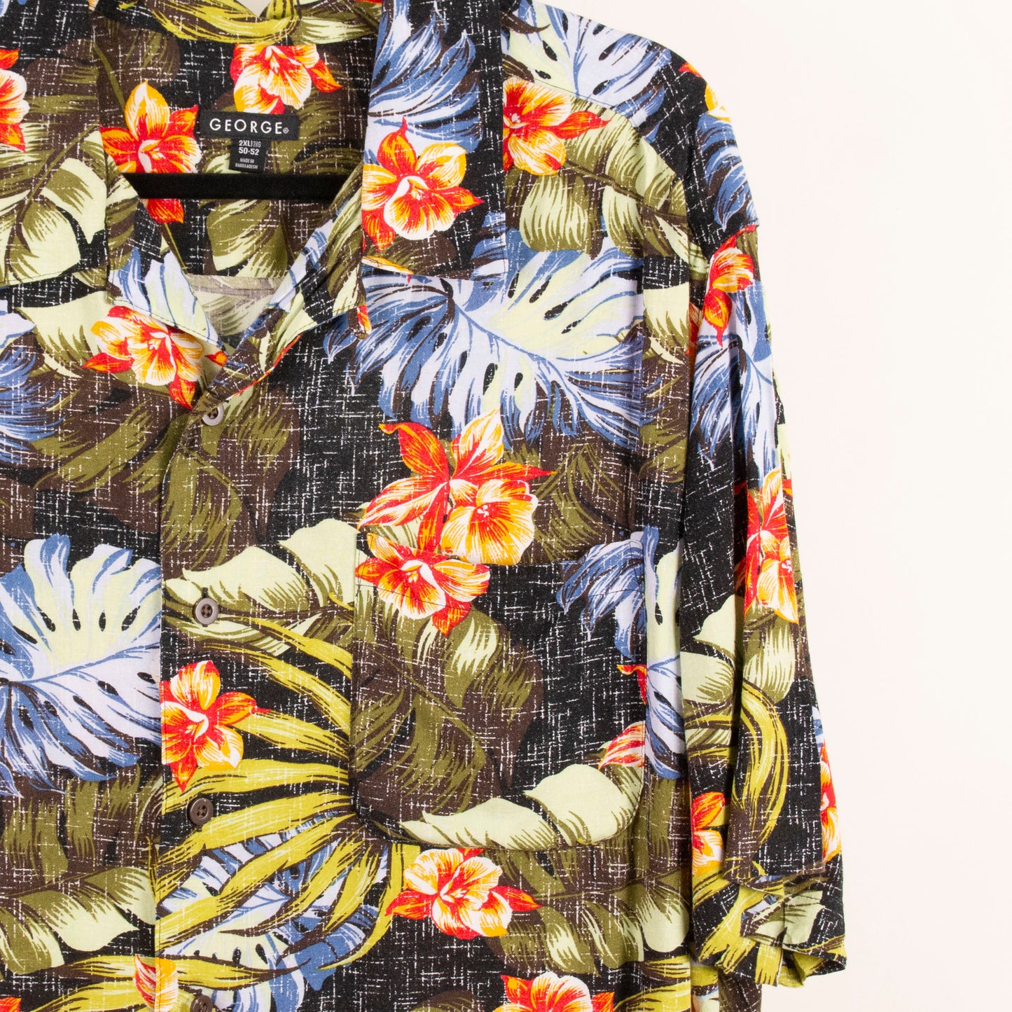 Camisa hawaiana negro (2XL) George