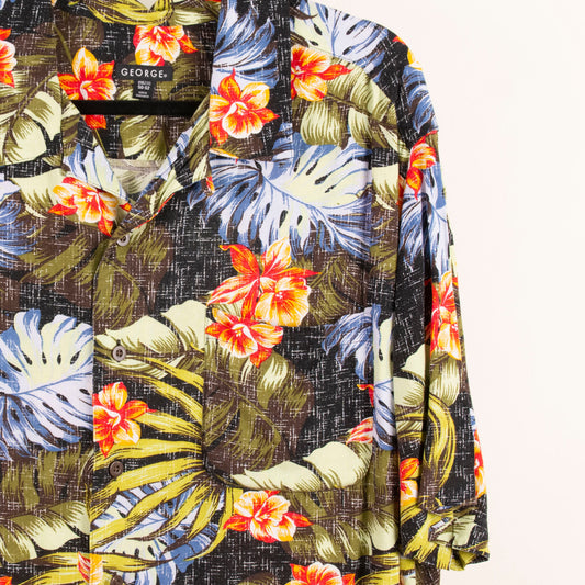 Camisa hawaiana negro (2XL) George