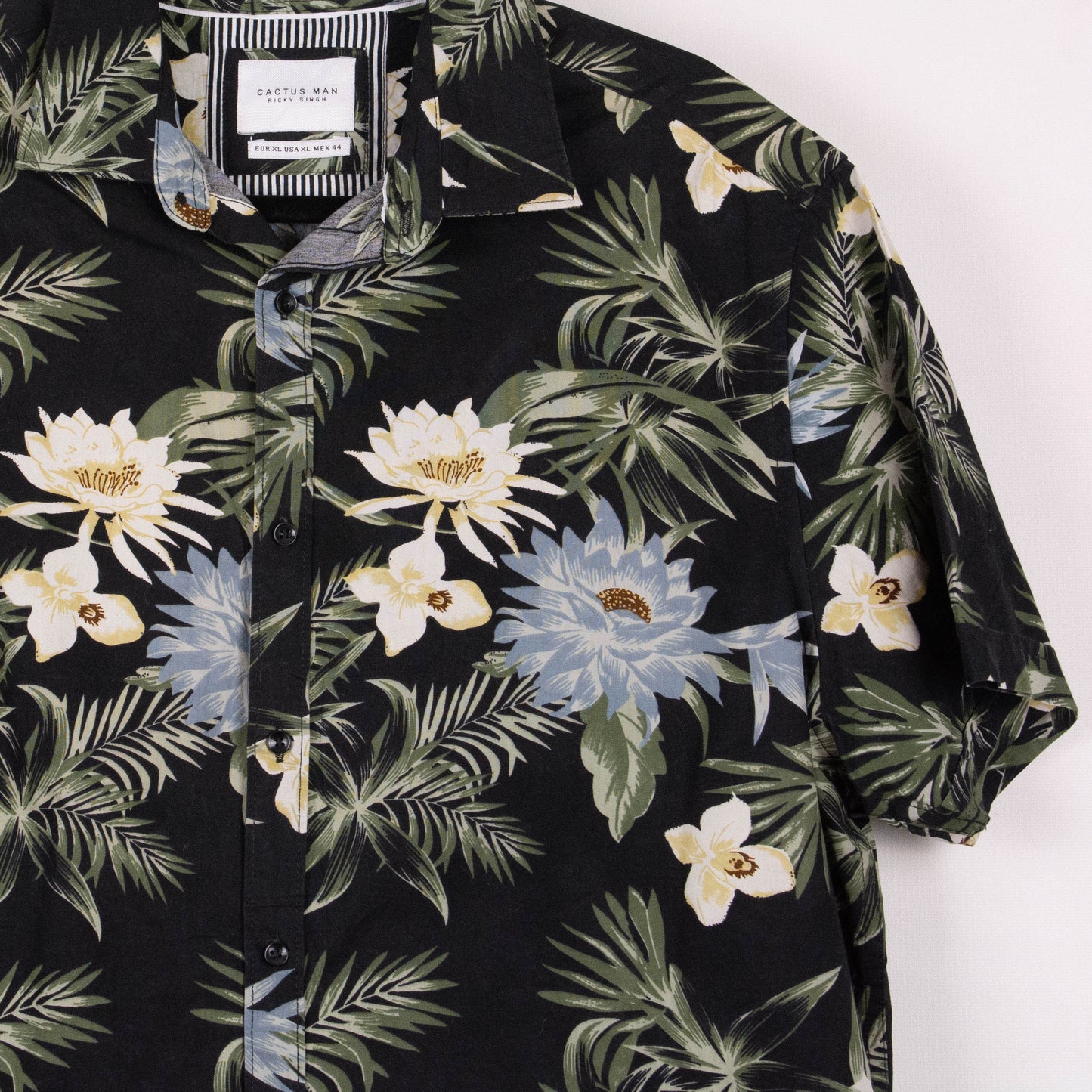 Camisa hawaiana negro (XL) Cactus man
