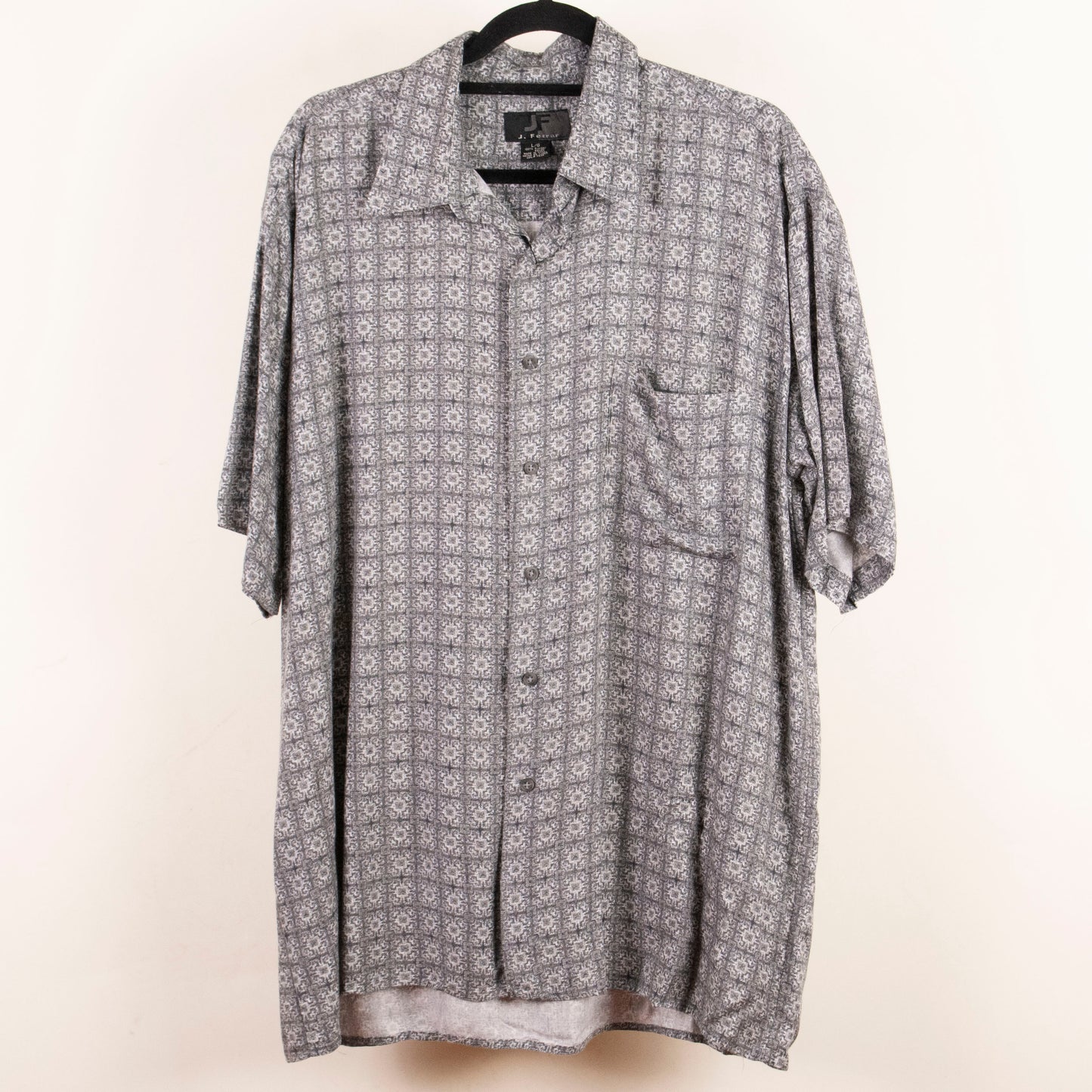 Camisa estampada gris (L) J. Ferrar