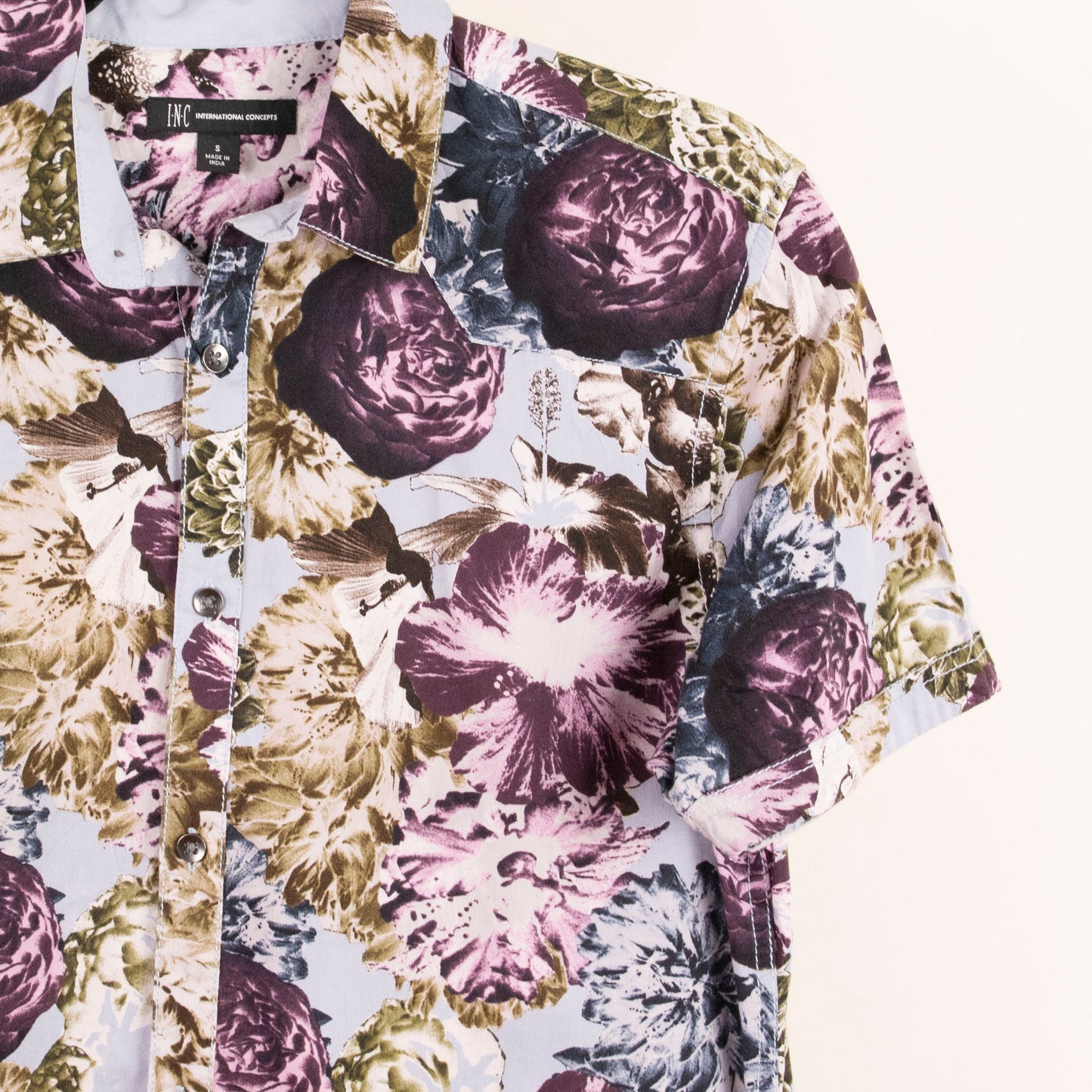 Camisa estampada purpura (S) International Concepts