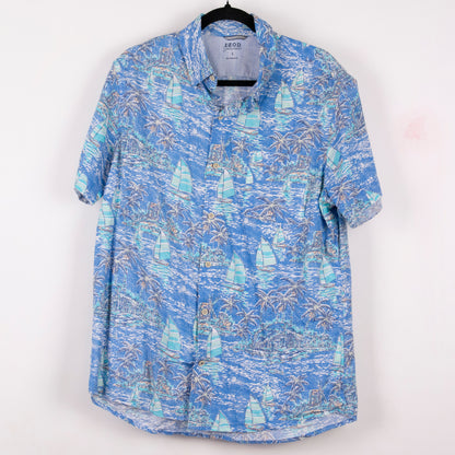 Camisa hawaiana azul (L) Izod