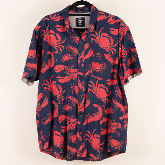 Camisa estampada azul (L) Artistry in motion