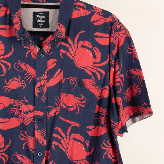 Camisa estampada azul (L) Artistry in motion