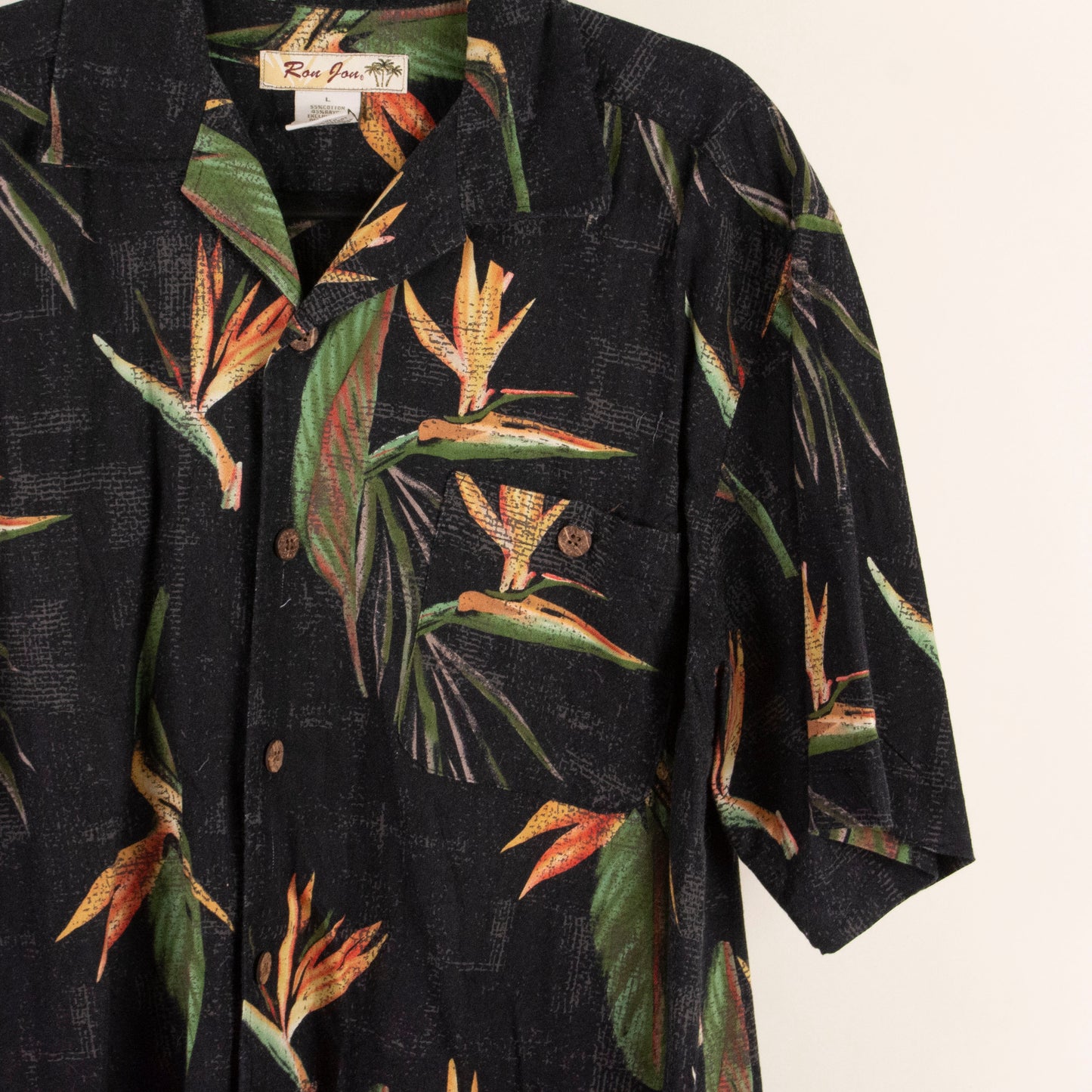 Camisa hawaiana negro (L) Ron Jou