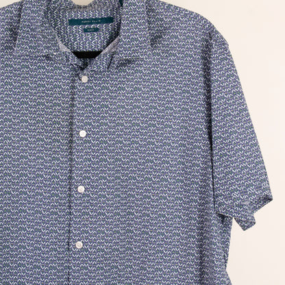 Camisa estampada azul (XL) Perry Ellis