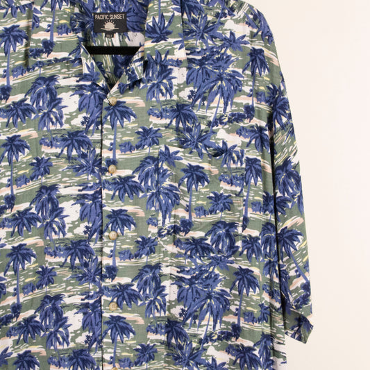 Camisa hawaiana verde (XL) Pacific sunset