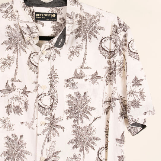 Camisa hawaiana blanco (L) Retrofit