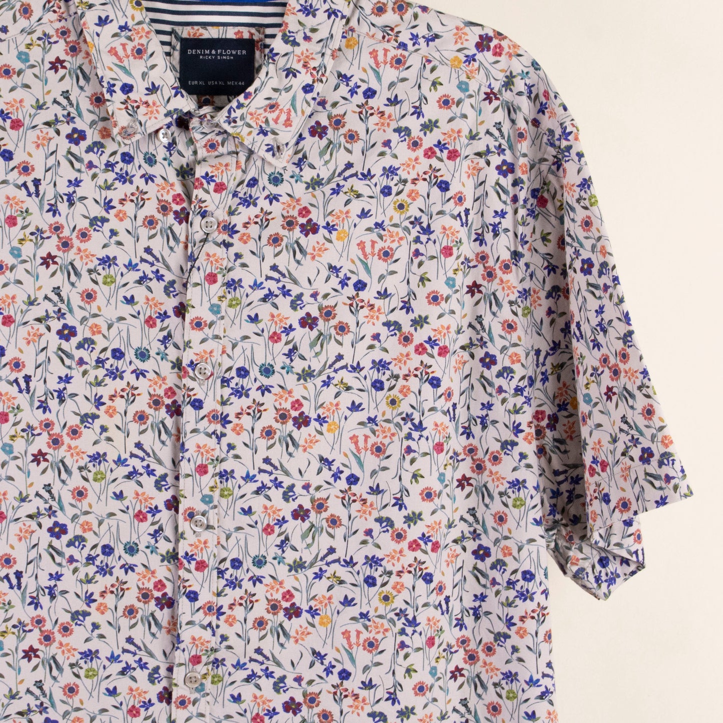 Camisa estampada blanco (L) Denim & Flower