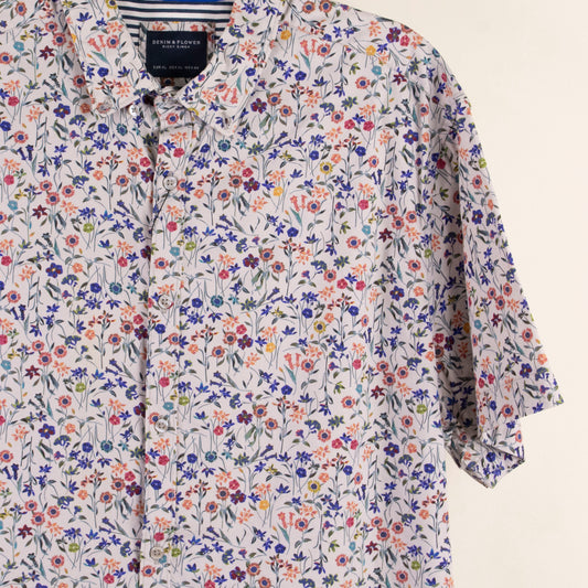 Camisa estampada blanco (L) Denim & Flower