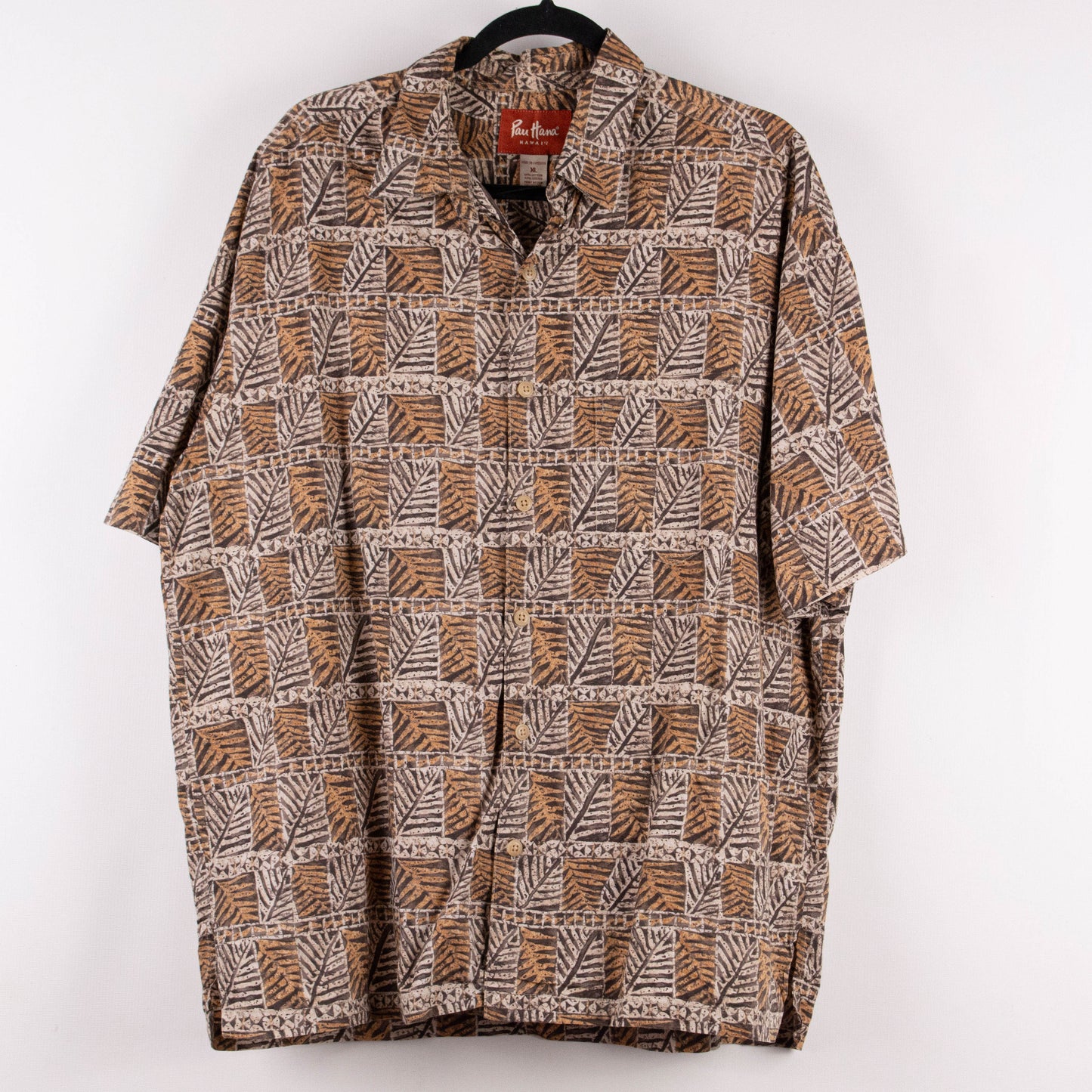 Camisa hawaiana café (XL) Pau Hana