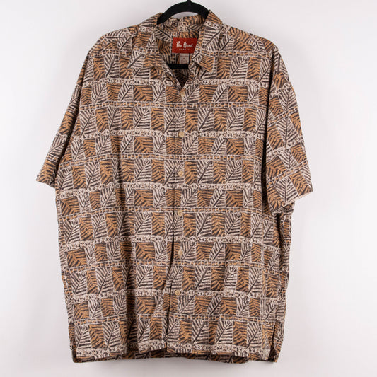 Camisa hawaiana café (XL) Pau Hana