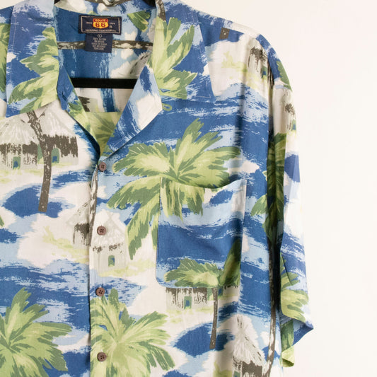Camisa hawaiana azul (L) Route 66