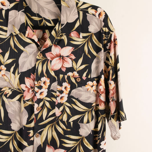 Camisa hawaiana negro (XL)
