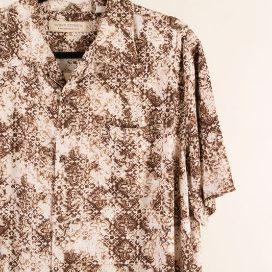Camisa estampada beige (XL) Island Republic