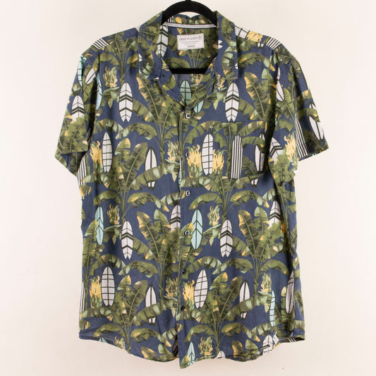 Camisa hawaiana azul (L) Free Planet