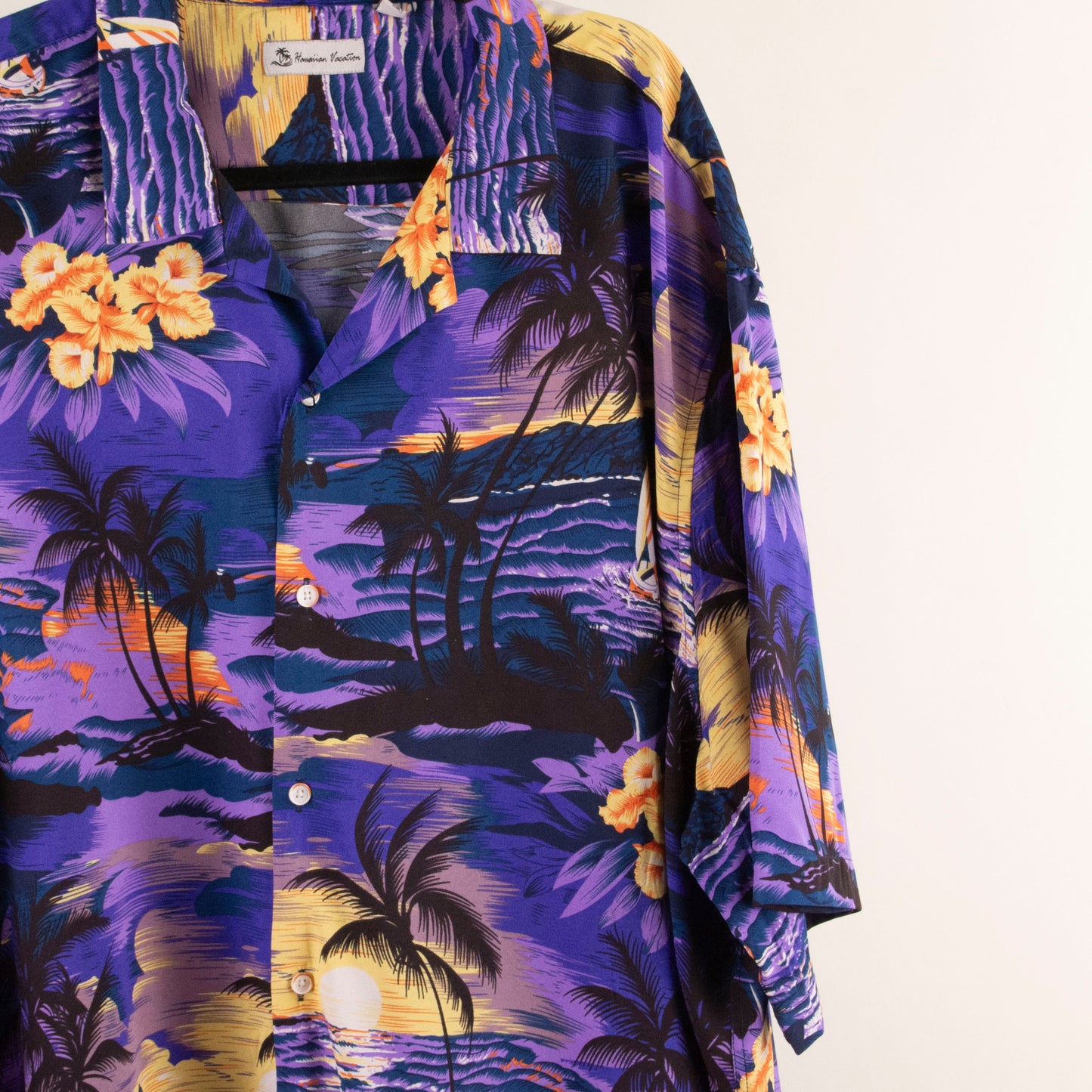 Camisa hawaiana púrpura (5XL) Hawaiian Vacation