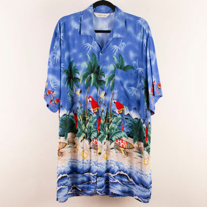 Camisa hawaiana azul (2XL) Uluwatu