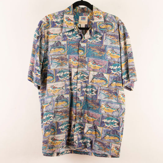 Camisa hawaiana azul (M) Kahala