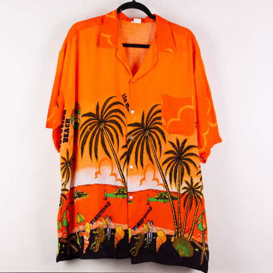Camisa hawaiana naranja (2XL) Koko Knot
