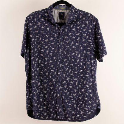 Camisa estampada azul marino (L) Denim & Flower