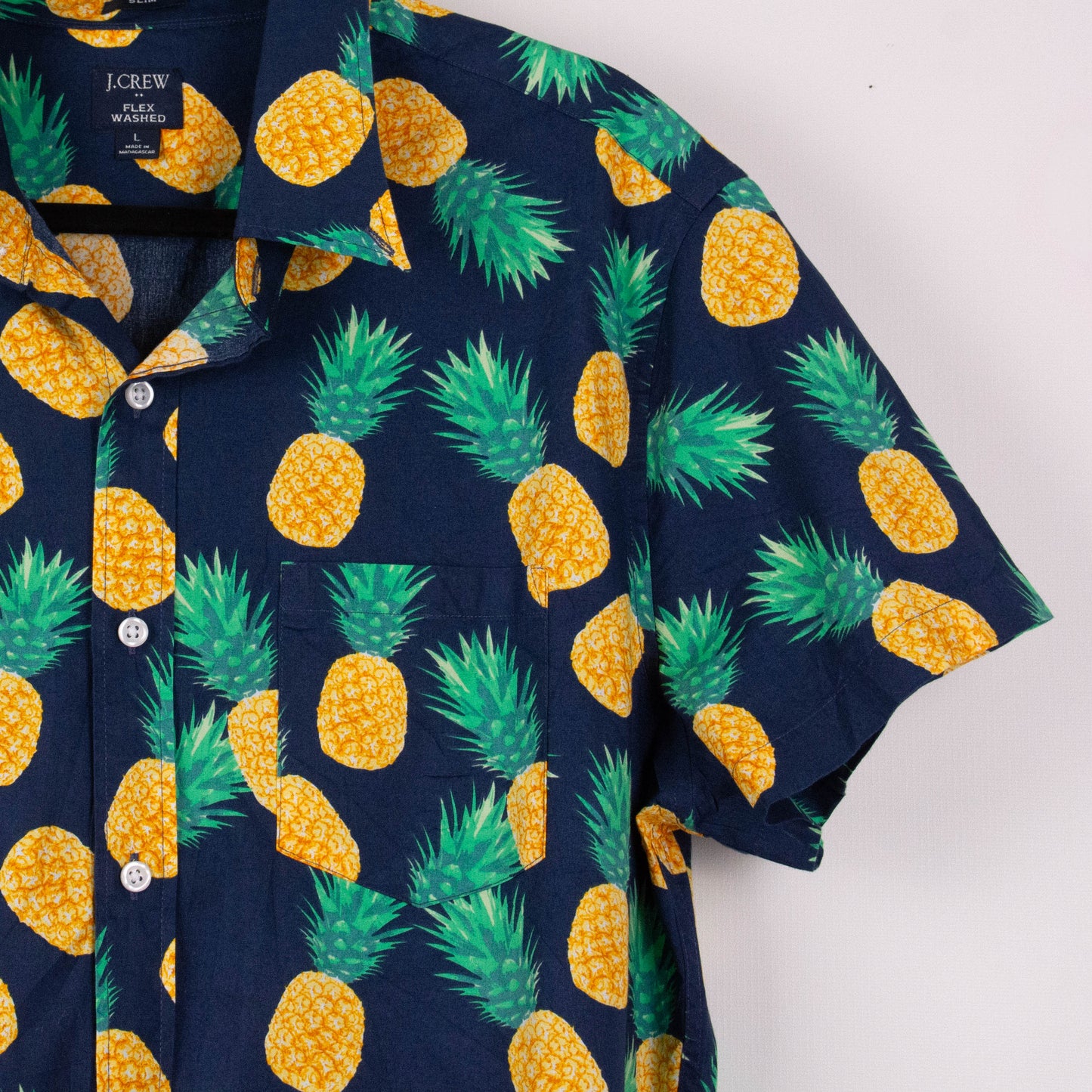 Camisa hawaiana azul piñas (L) J. Crew