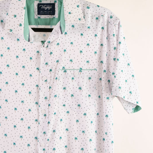 Camisa hawaiana blanco (L) Voyage