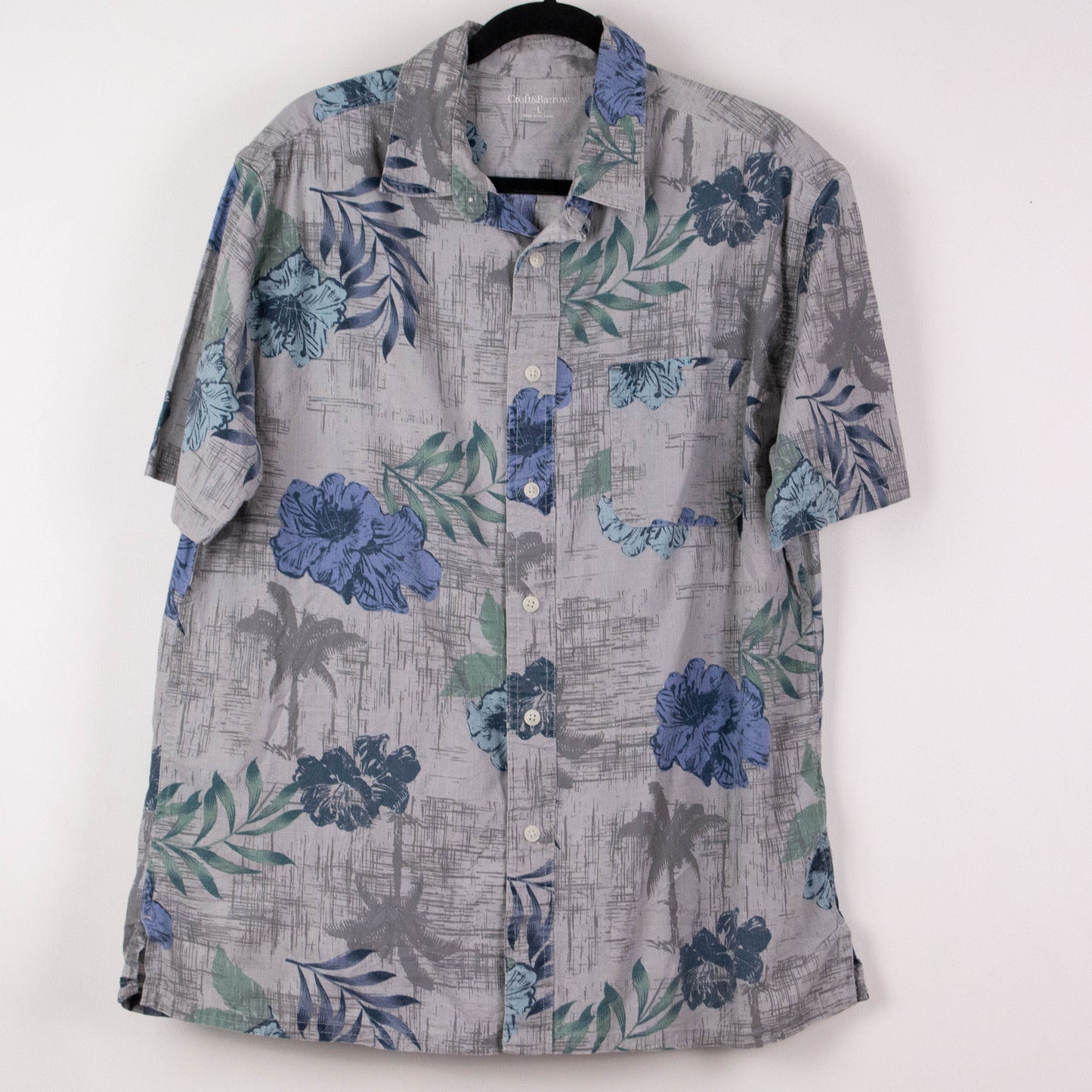 Camisa hawaiana gris (L) Croft&Barrow