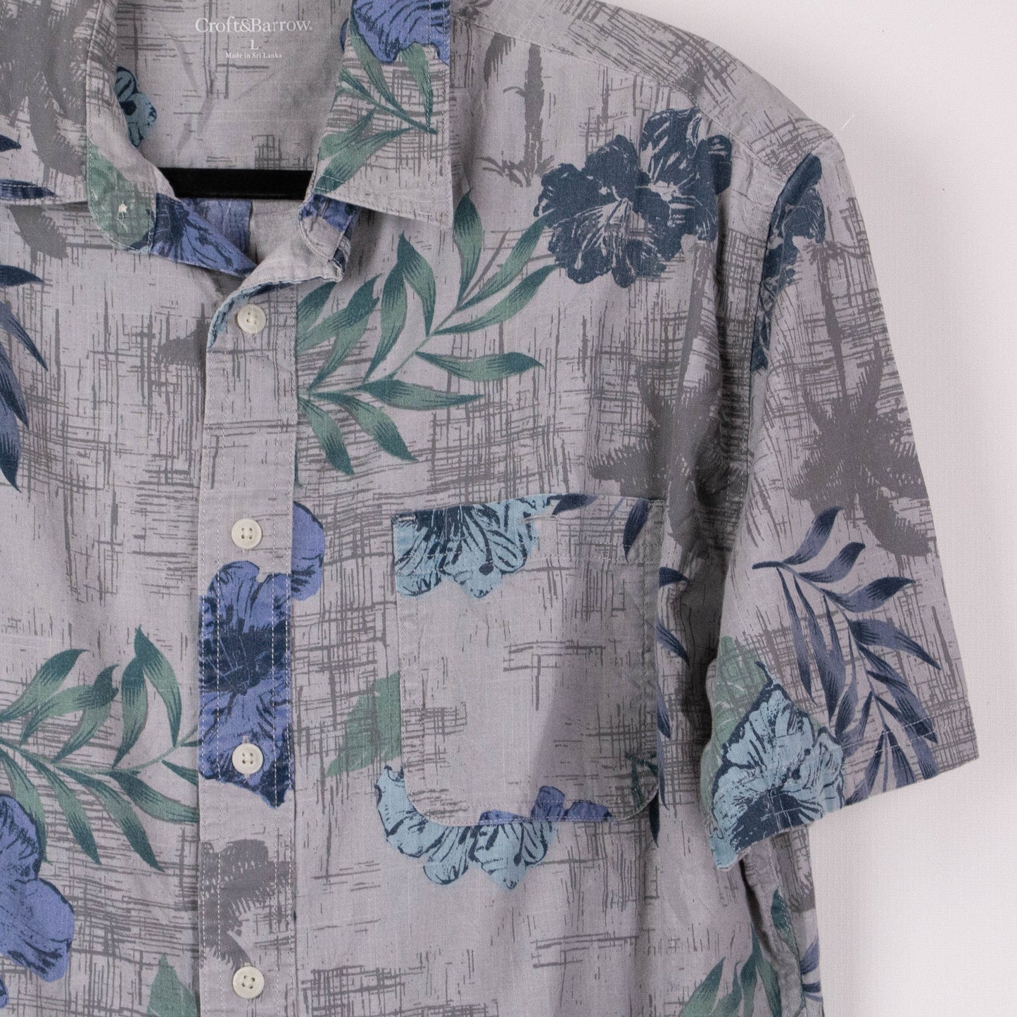 Camisa hawaiana gris (L) Croft&Barrow