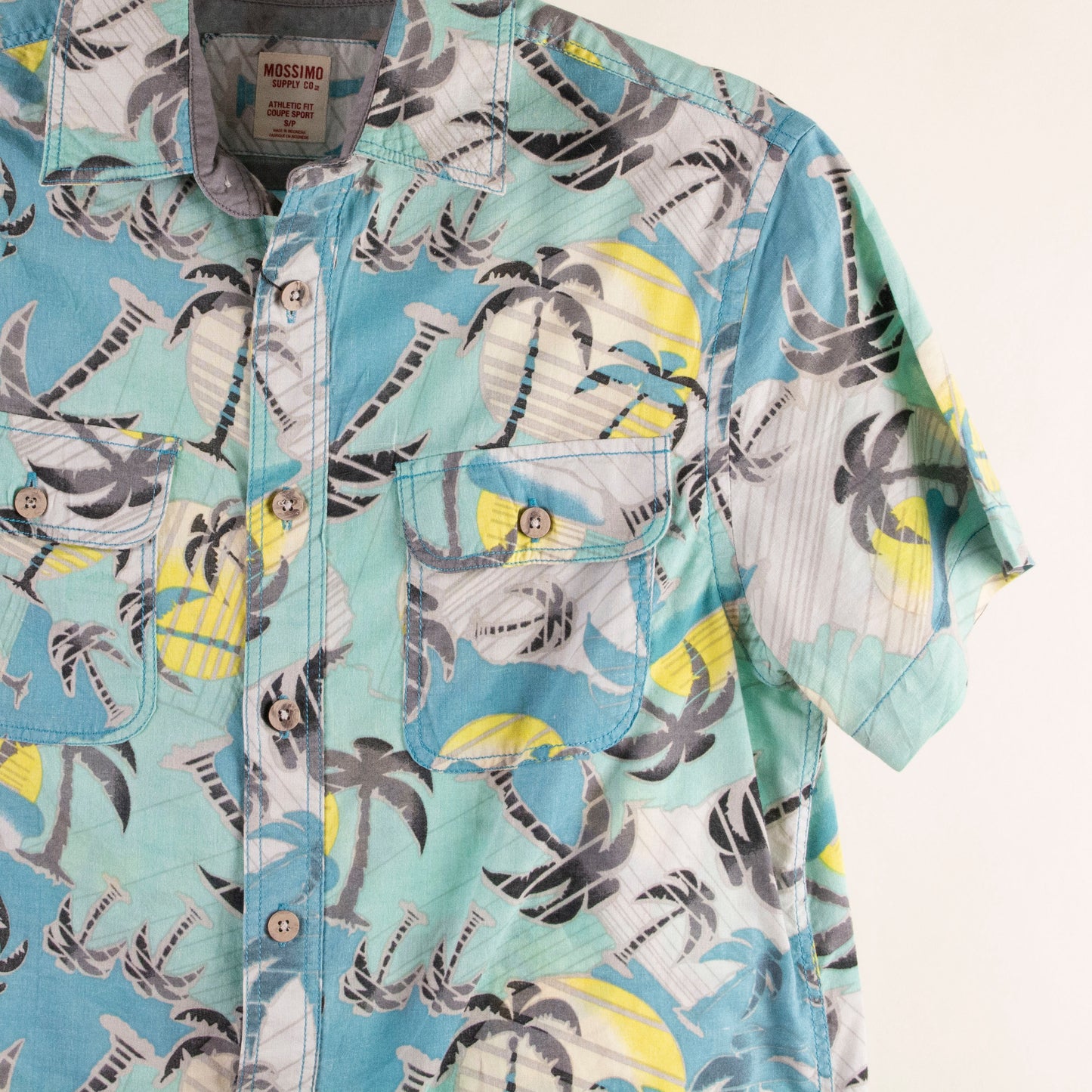 Camisa estampada azul (S) Mossimo