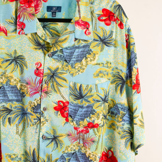 Camisa hawaiana azul (2XL) George