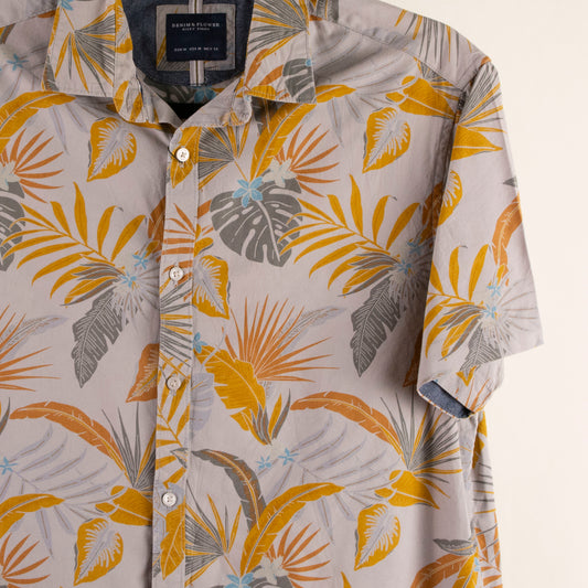 Camisa hawaiana (M) Denim & Flower