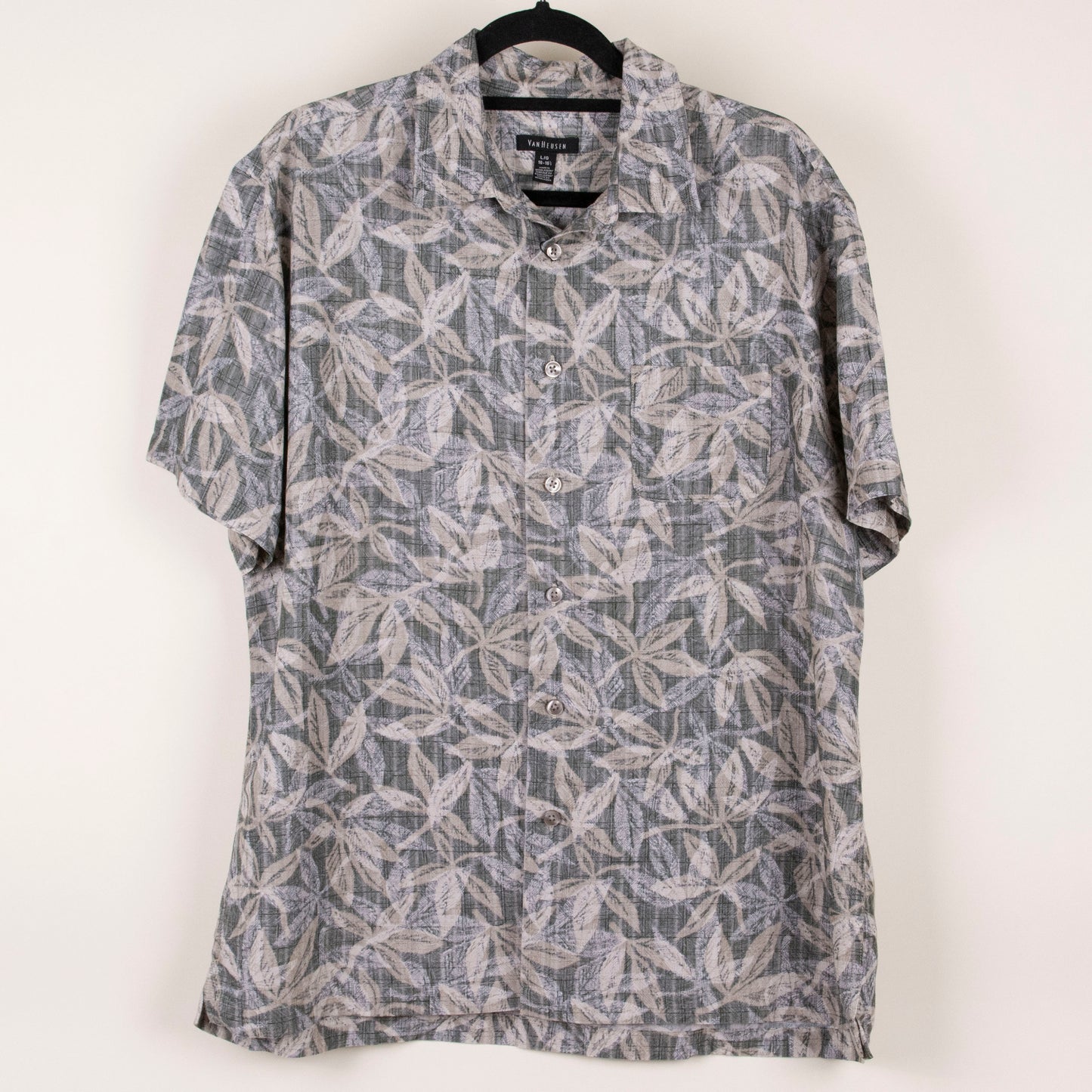 Camisa hawaiana gris (L) Van Heusen