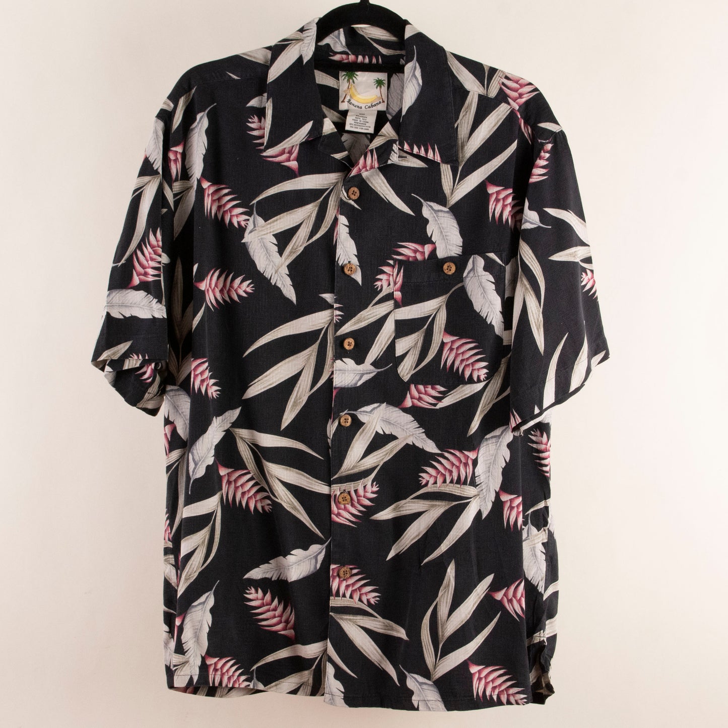 Camisas hawaianas negro (M) Banana Cabana