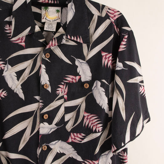 Camisas hawaianas negro (M) Banana Cabana