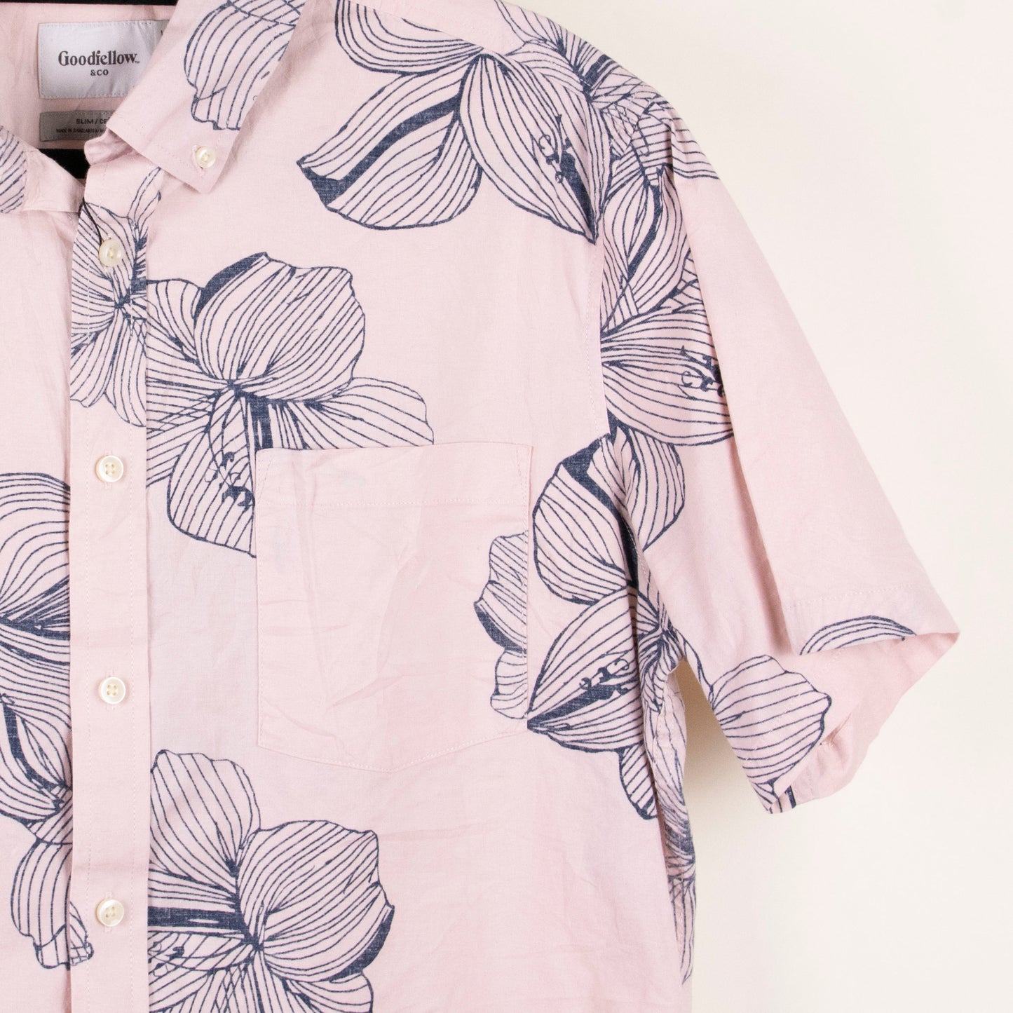 Camisa hawaiana rosa (L) Goodfellow