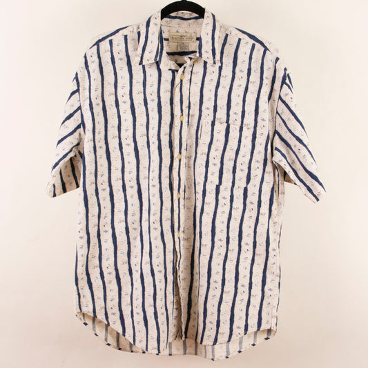 Camisa estampada beige (M) Natural Issue