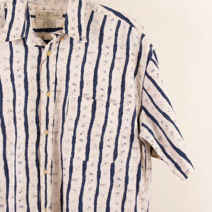 Camisa estampada beige (M) Natural Issue