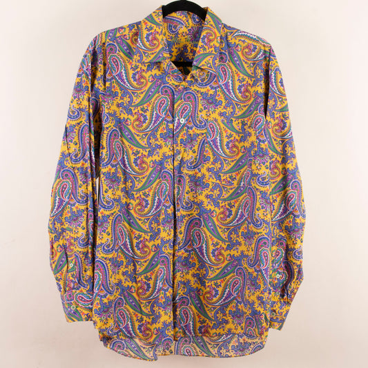 Camisa estampada amarillo (XL) Alan Flusser