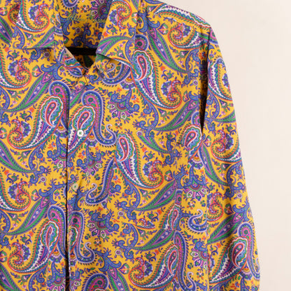 Camisa estampada amarillo (XL) Alan Flusser