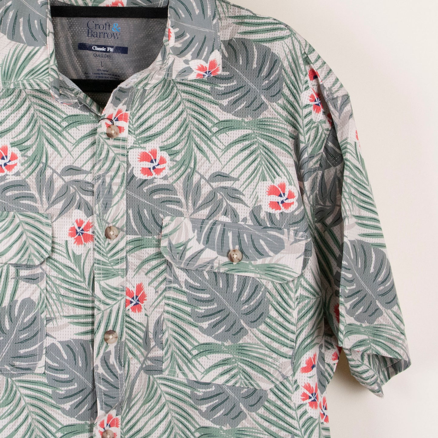 Camisa hawaiana verde (L) Croft&Barrow